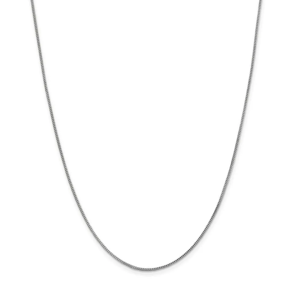 0.9mm, 14k White Gold, Solid Franco Chain Necklace