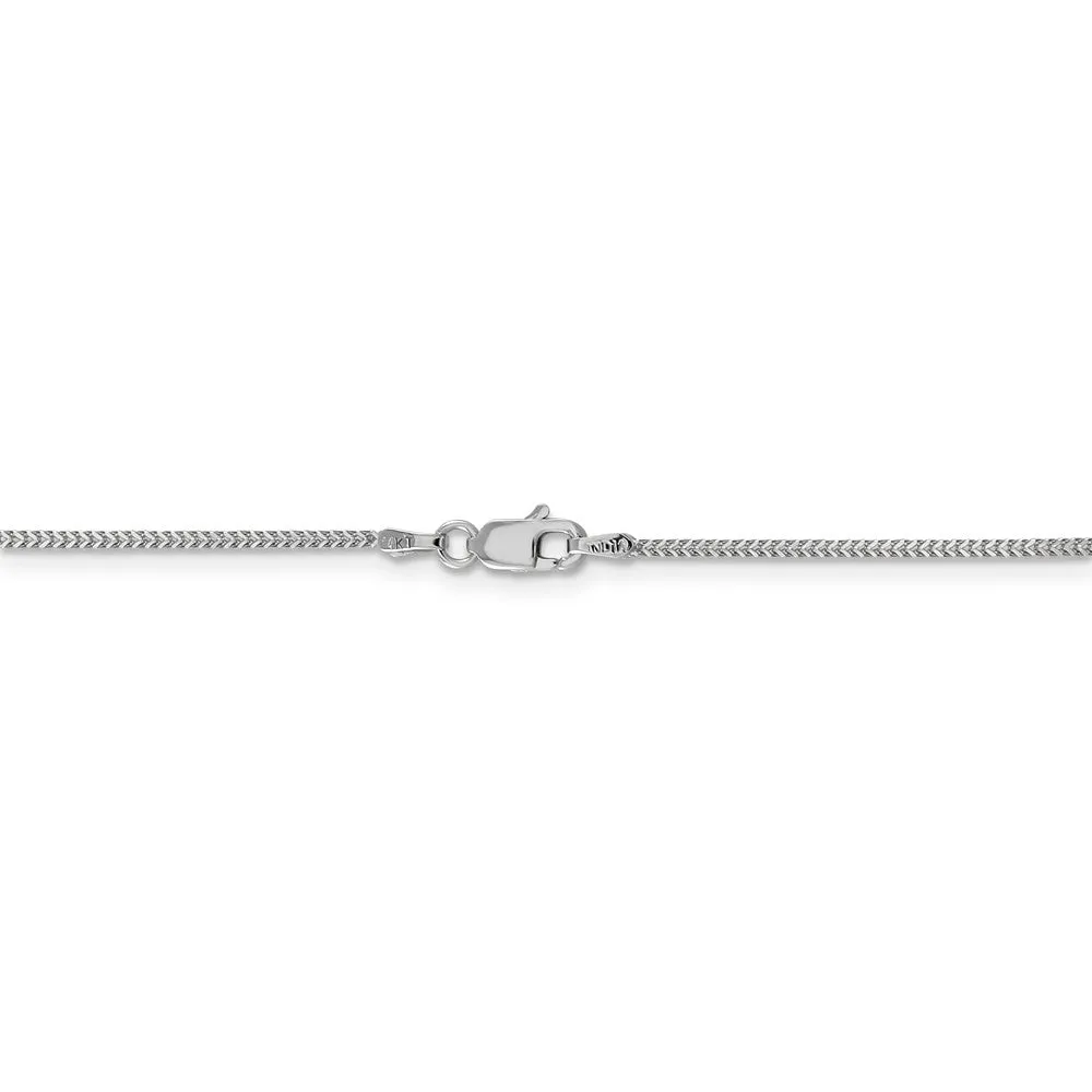 0.9mm, 14k White Gold, Solid Franco Chain Necklace