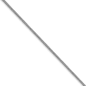 0.9mm, 14k White Gold, Solid Franco Chain Necklace