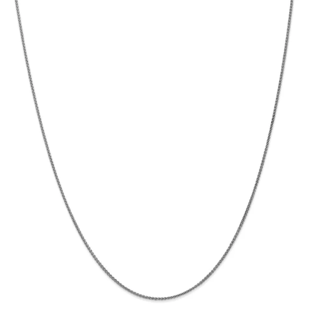 1.25mm, 14k White Gold, Solid Spiga Chain Necklace