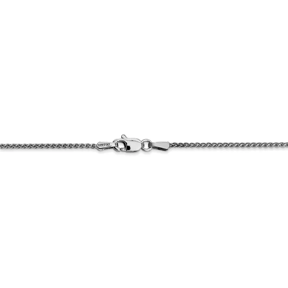 1.25mm, 14k White Gold, Solid Spiga Chain Necklace