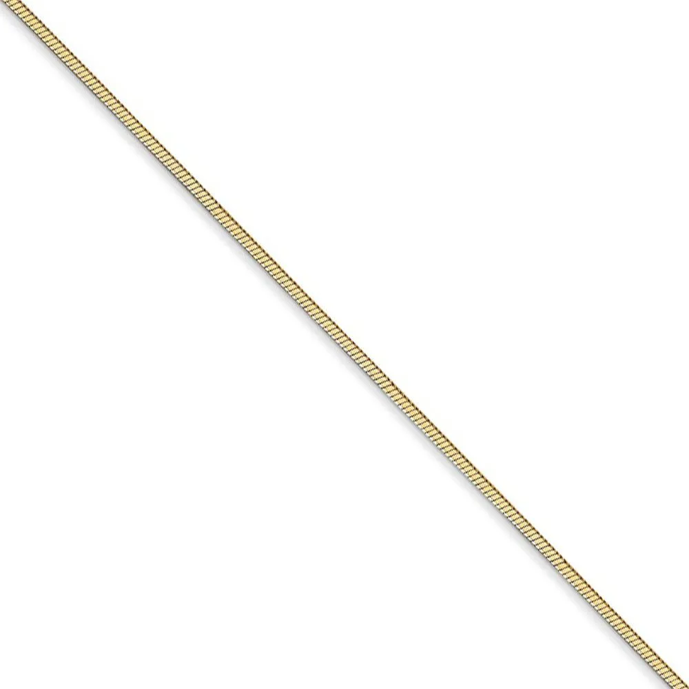 1.2mm, 14k Yellow Gold, Octagonal Snake Chain Necklace