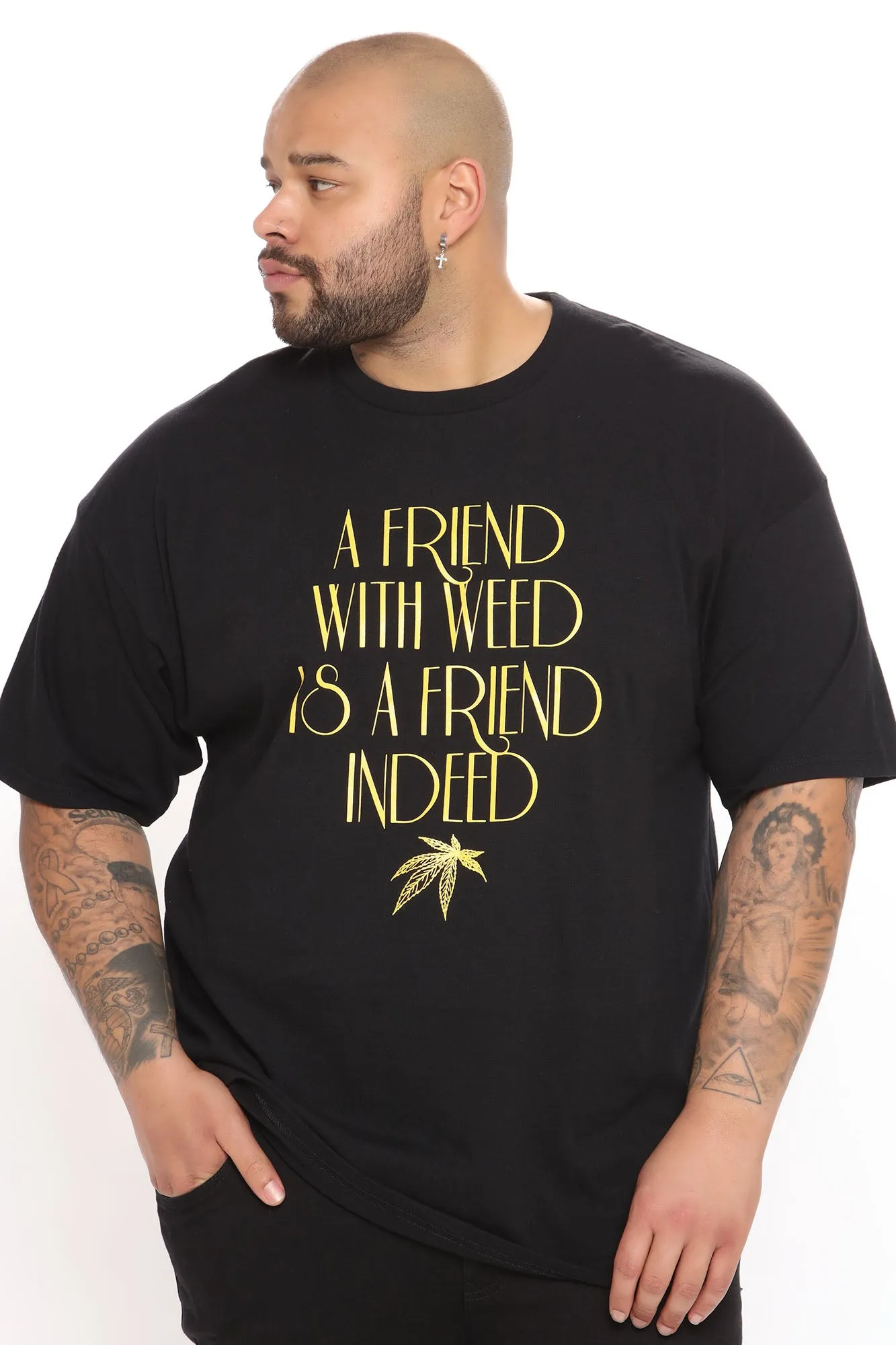 A Friend With Weed Short Sleeve Tee - Black