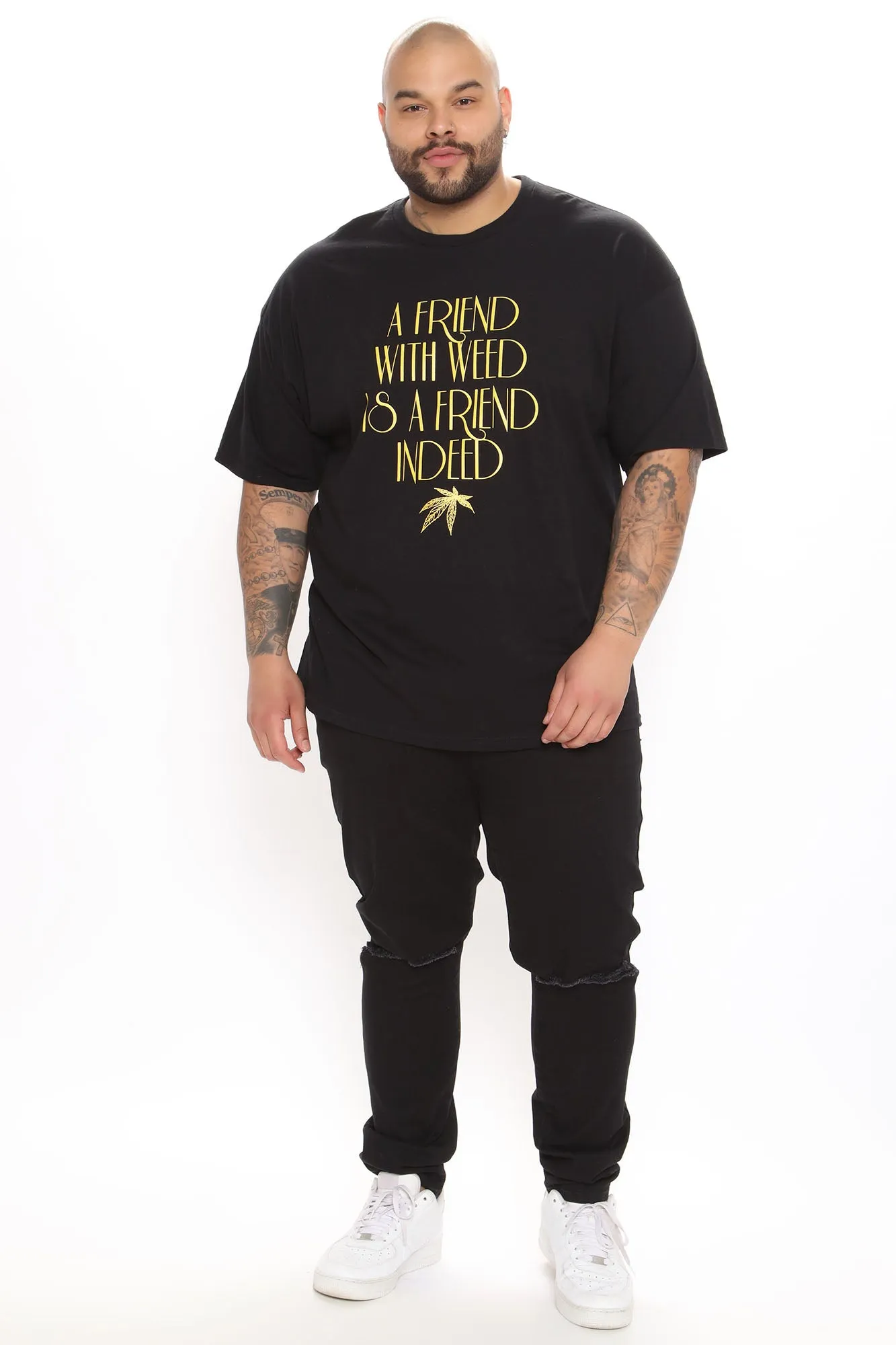 A Friend With Weed Short Sleeve Tee - Black