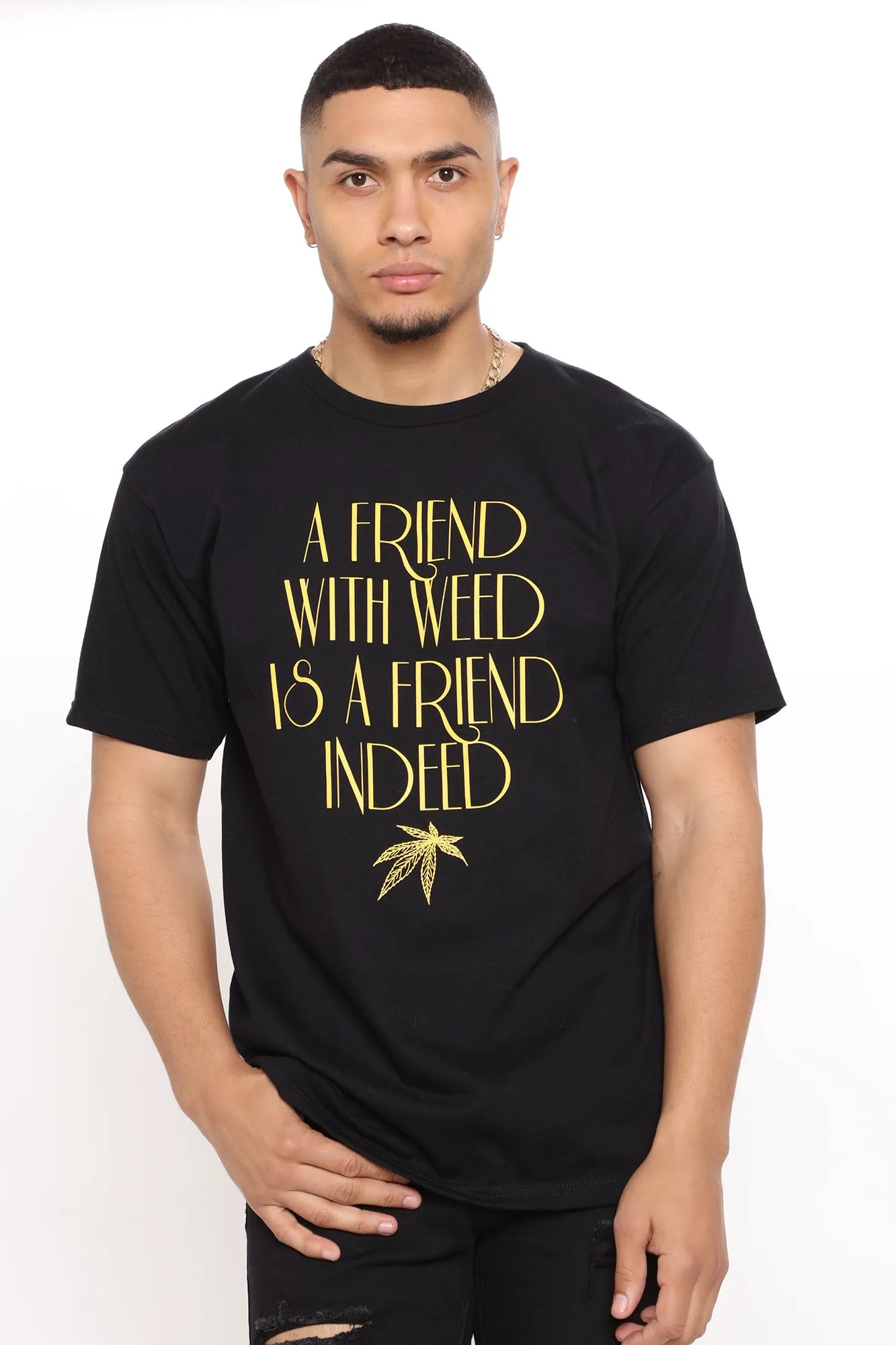 A Friend With Weed Short Sleeve Tee - Black