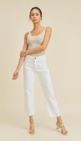 Abigail Vintage Straight Denim in White