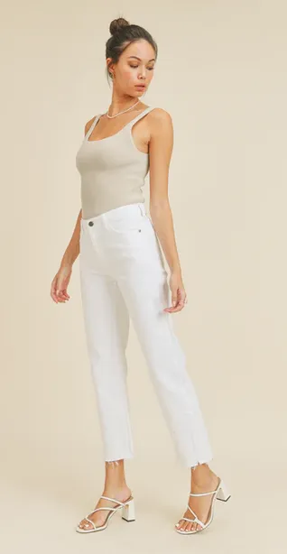 Abigail Vintage Straight Denim in White