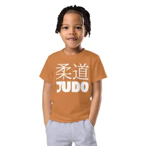 Active Lifestyle Wear: Boy's Short Sleeve Classic Judo Rash Guard - Raw Sienna