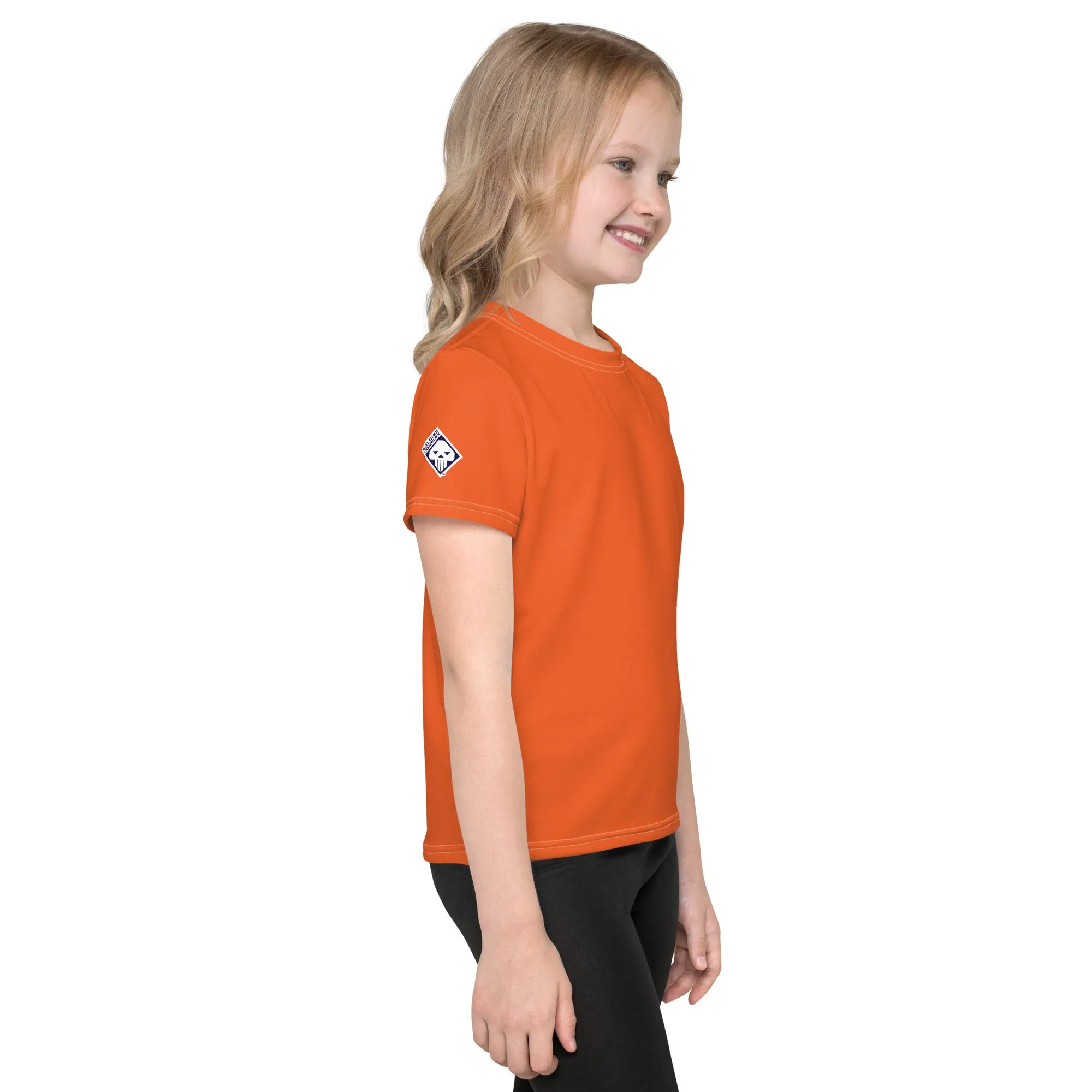 Active Wear Staple: Girls Short Sleeve Solid Color Rash Guard - Flamingo