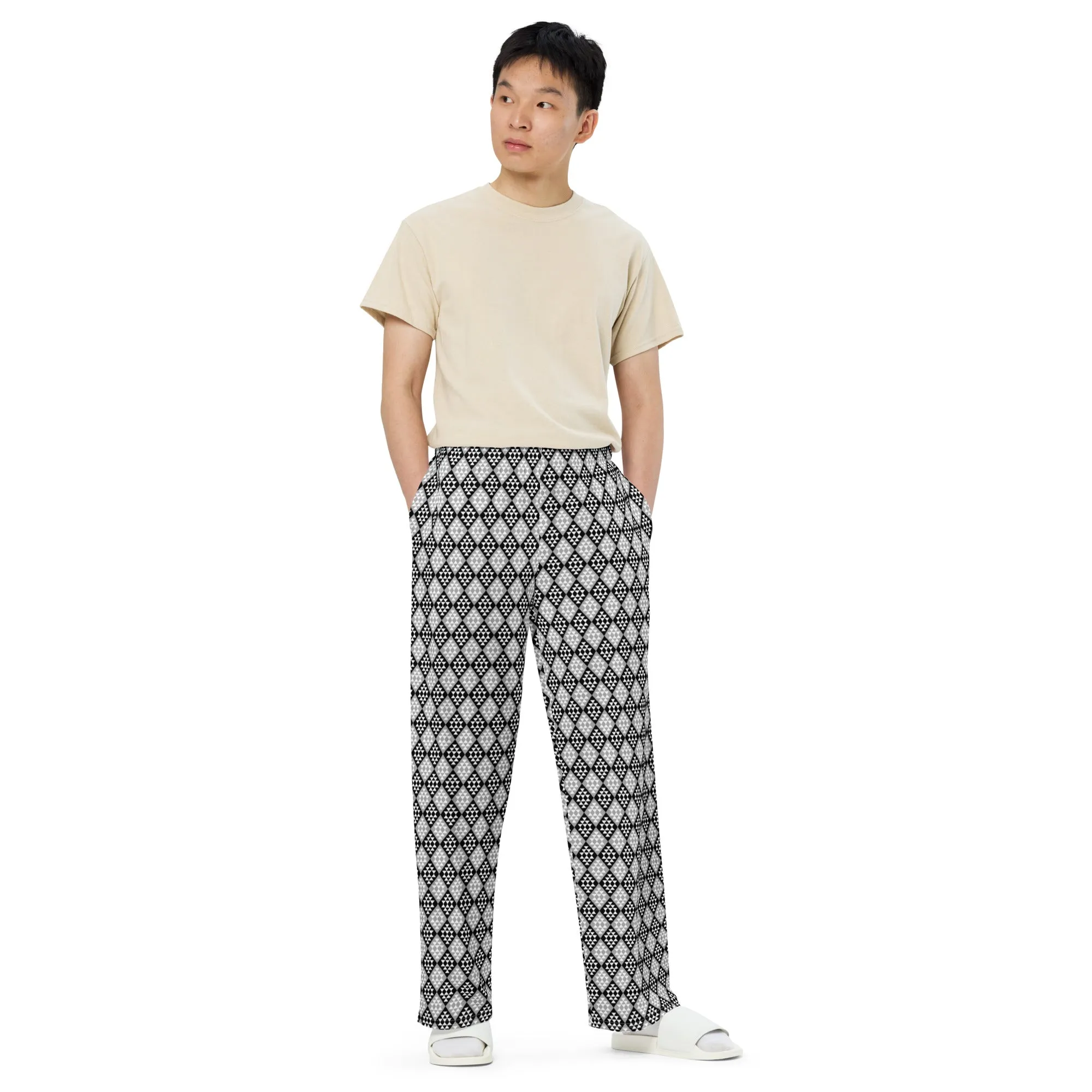 All-over print unisex wide-leg pants