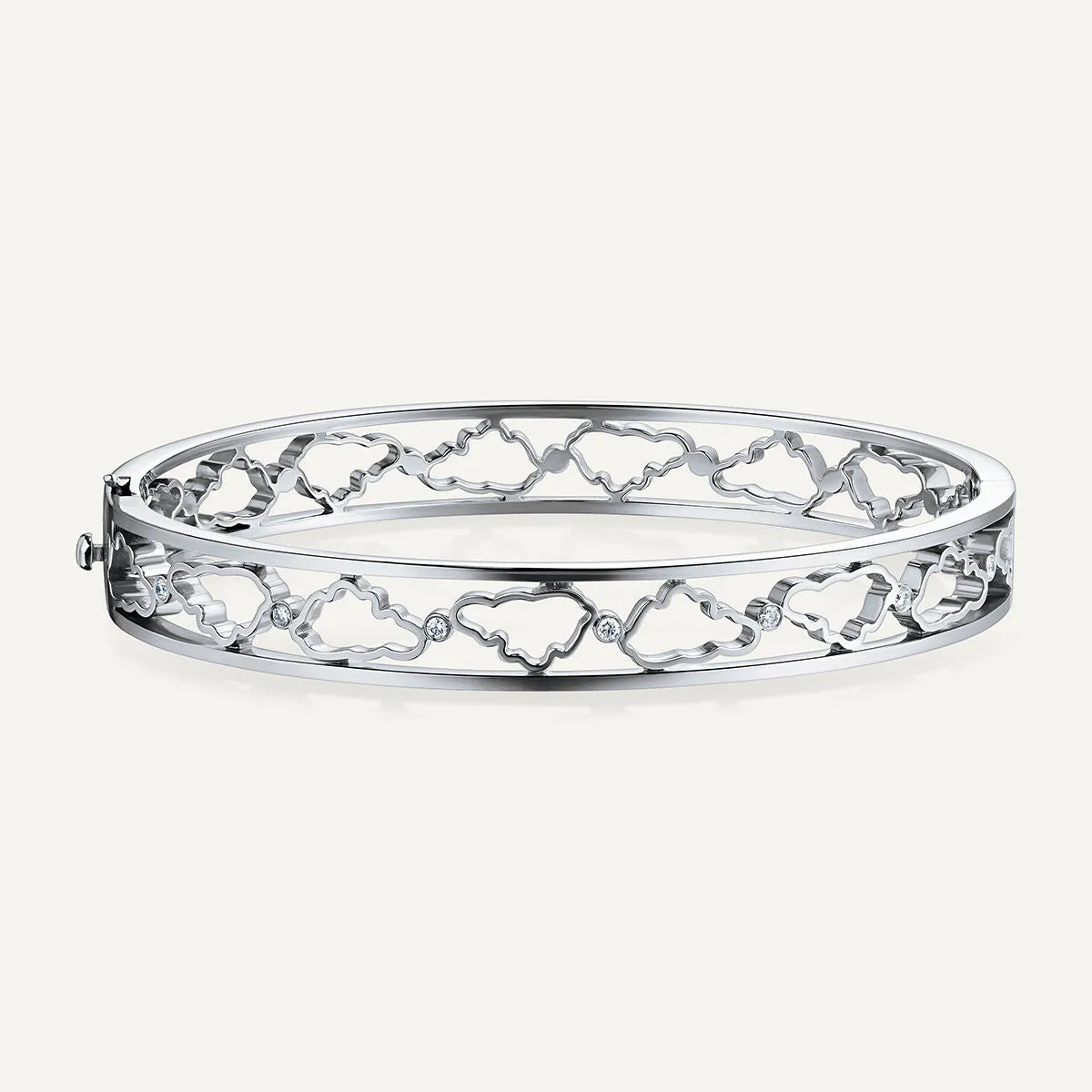 Allusia Love Accented 18K Whitegold Bangle w. Diamonds