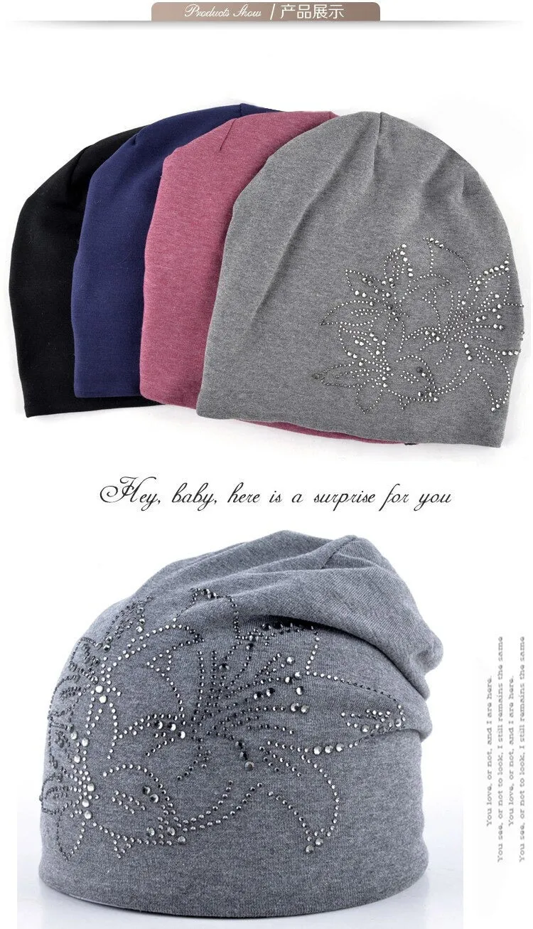 Autumn Winter Knitted Warm Beanies Skullies Cap for Women & Girls