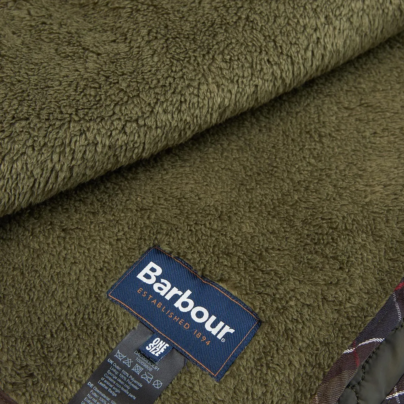 Barbour Dog Bone Quilted Blanket Dark Olive