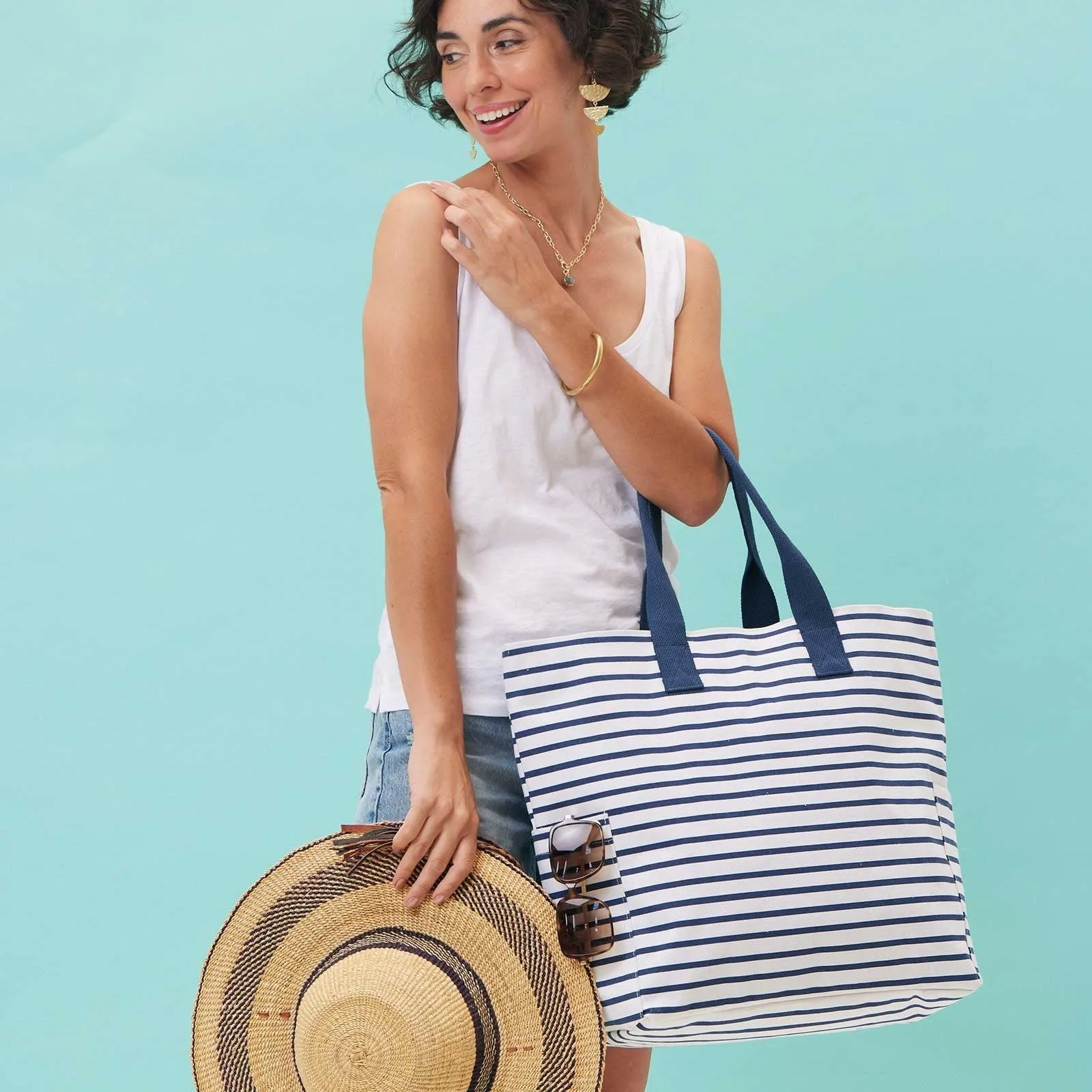 Bateau Stripe Navy Carryall