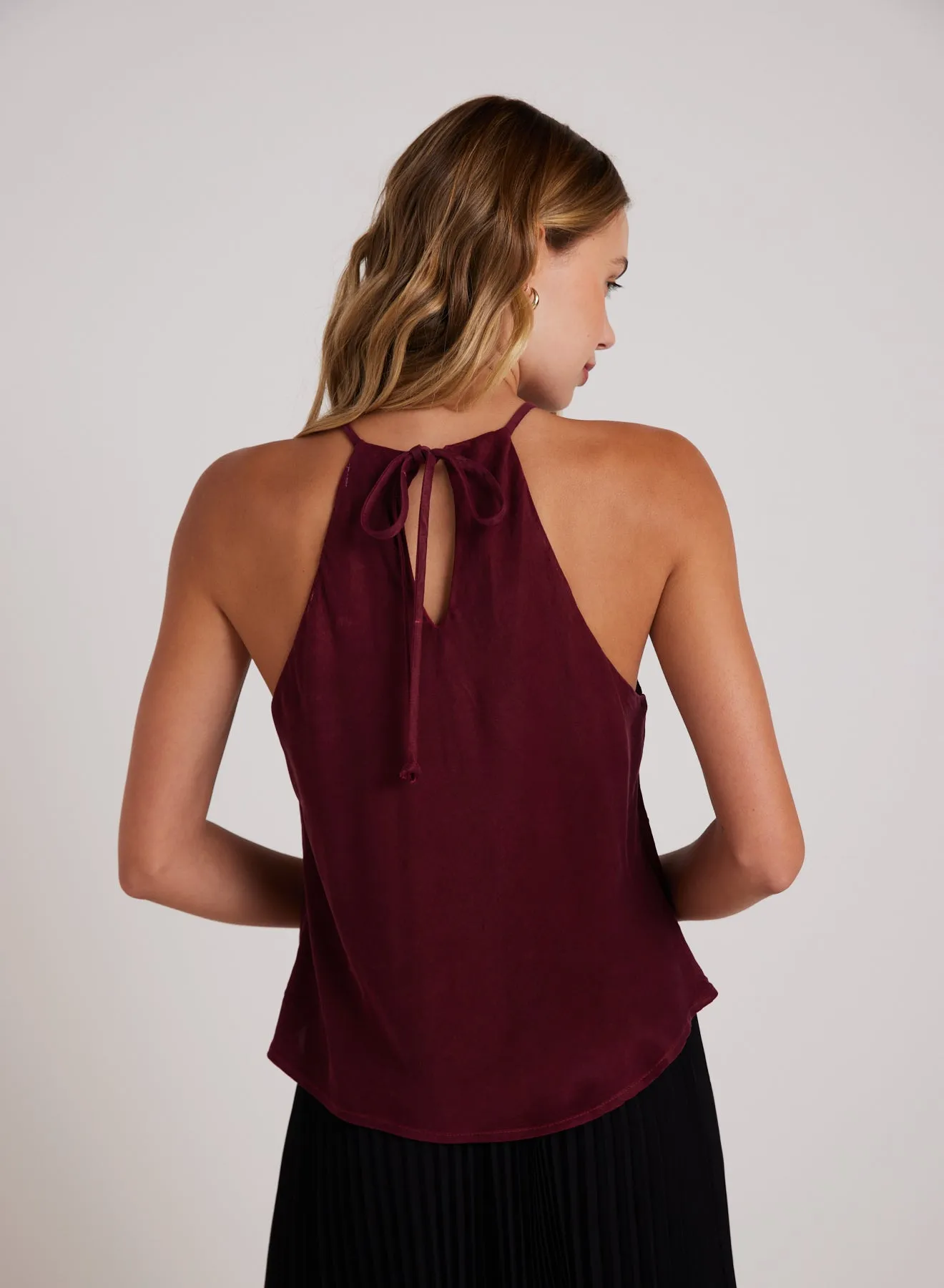 Bias Halter Top - Deep Plum