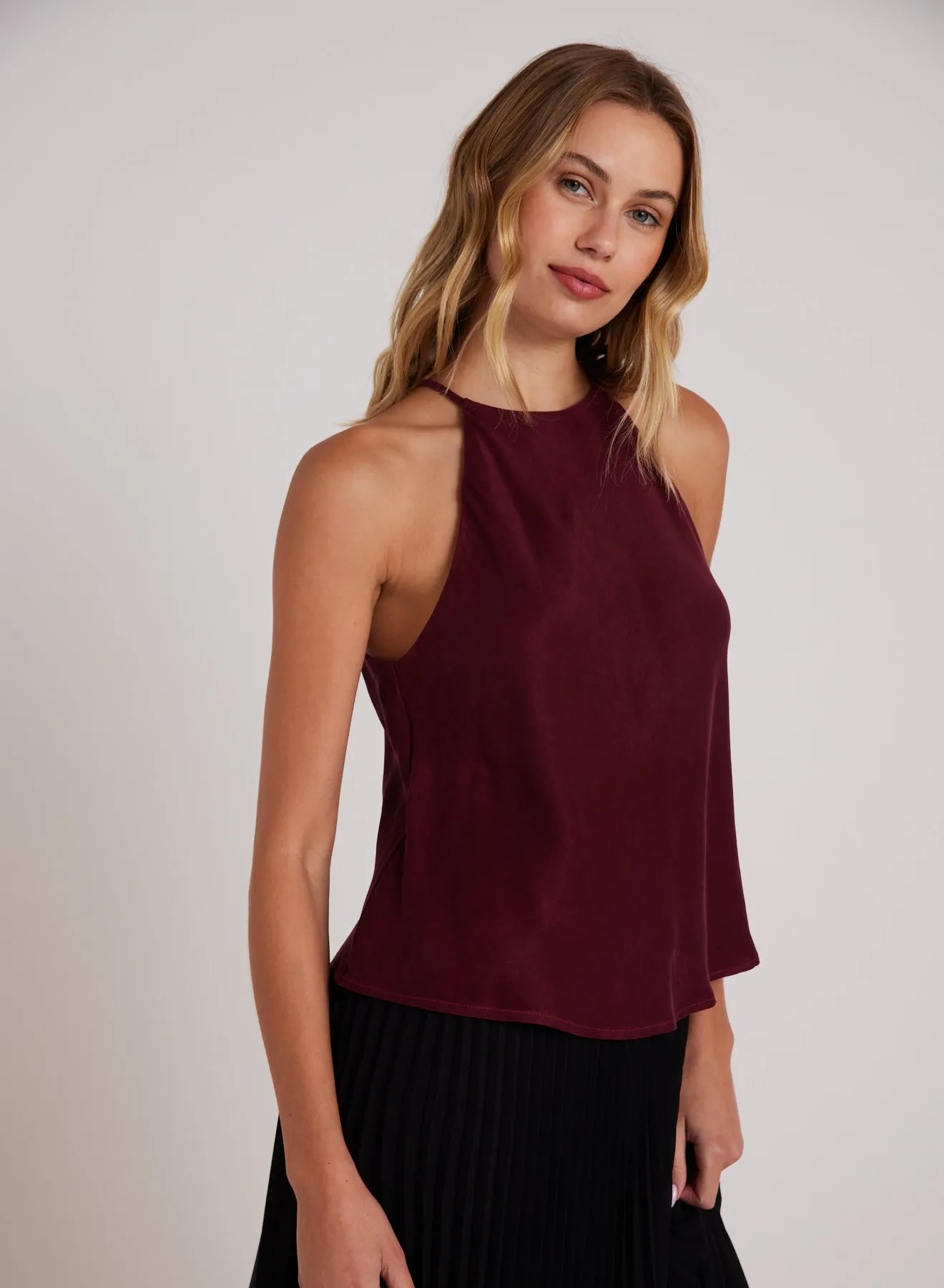 Bias Halter Top - Deep Plum