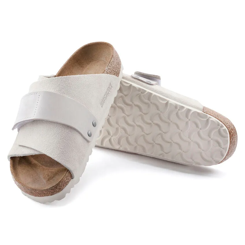 BIRKENSTOCK Men's Kyoto Nubuck/Suede Leather (Antique White - Wide Fit)