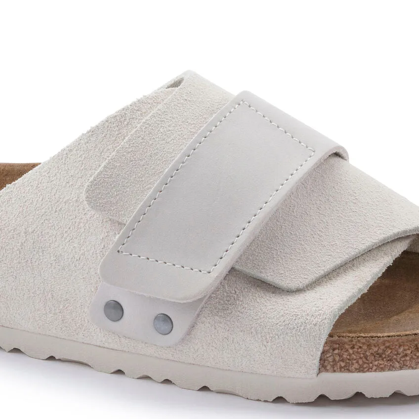 BIRKENSTOCK Men's Kyoto Nubuck/Suede Leather (Antique White - Wide Fit)