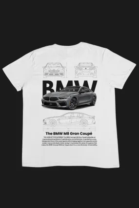 BMW M8 Gran Coupe Graphic Printed T-shirt (Back Print only)