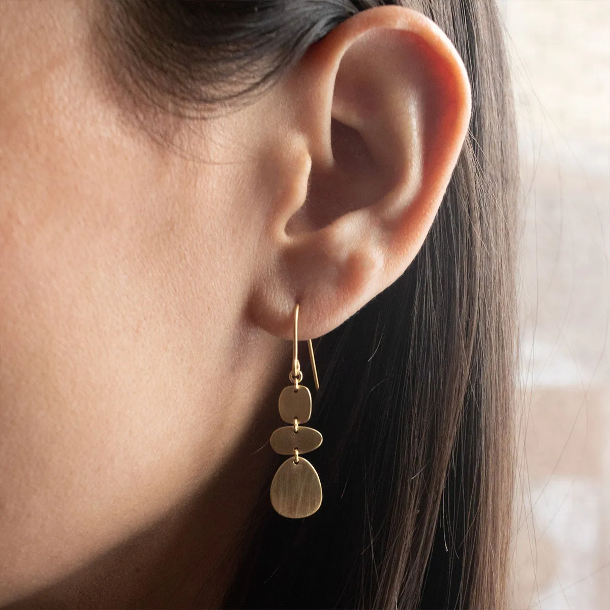 Brushed Gold Vermeil Organic Shapes Earrings