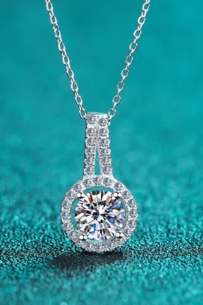 Build You Up Moissanite Round Pendant Chain Necklace