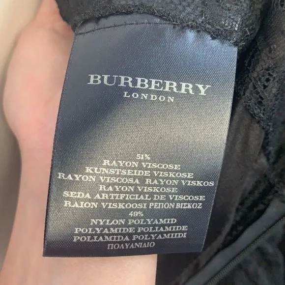 Burberry black lace with leather straps dress