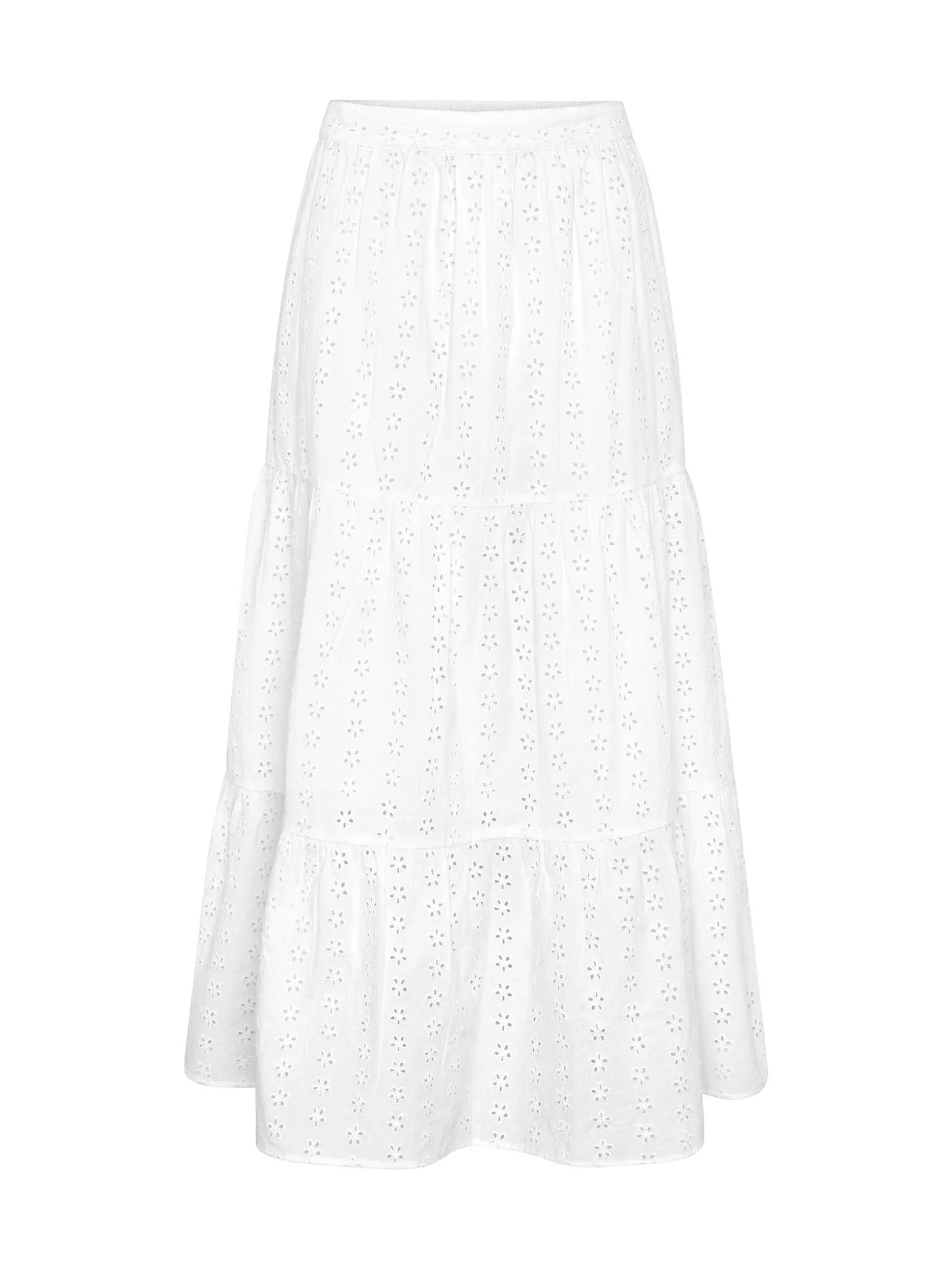 Carmellite Tiered Skirt in White