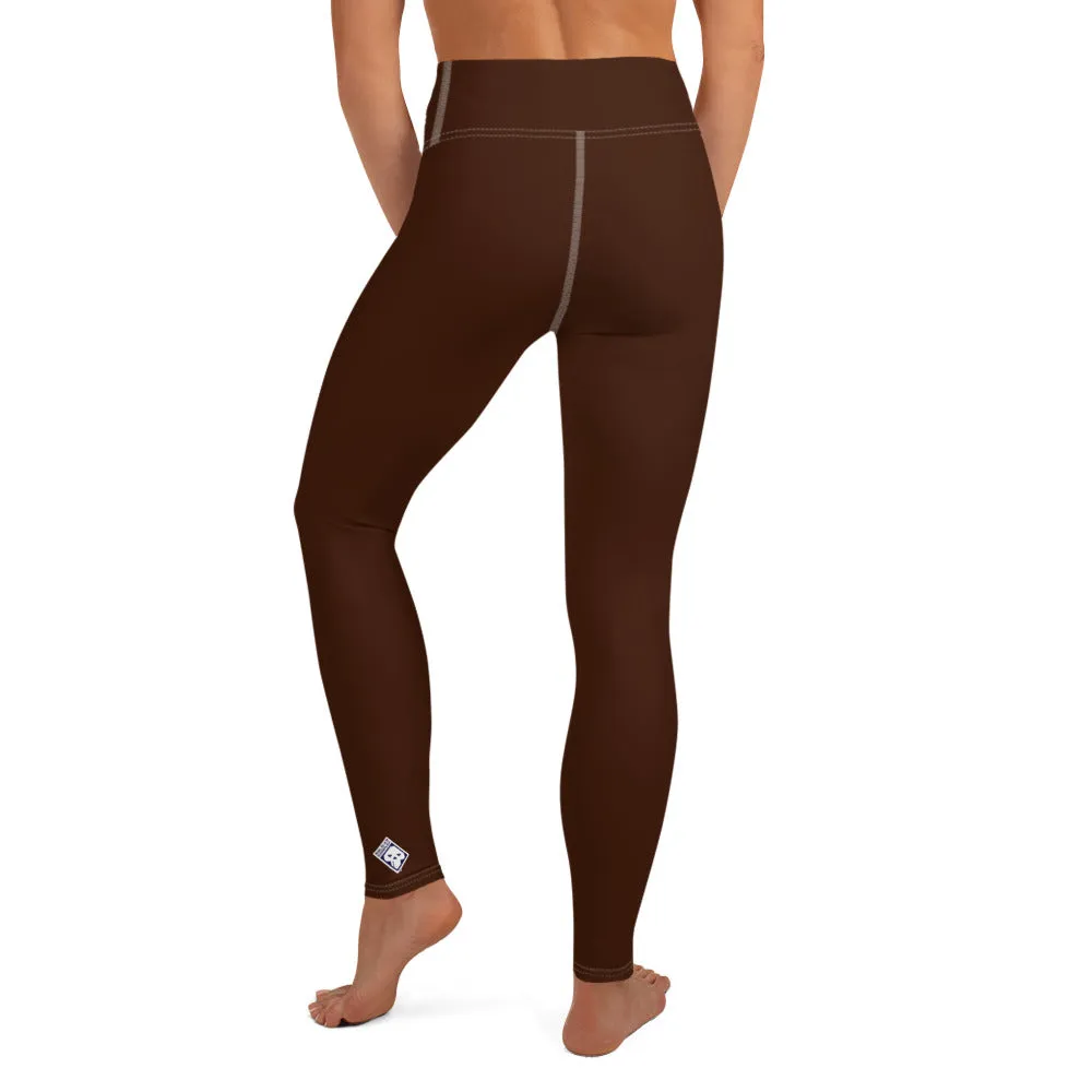 Casual Elegance: Solid Color Workout Leggings for Women - Chocolate