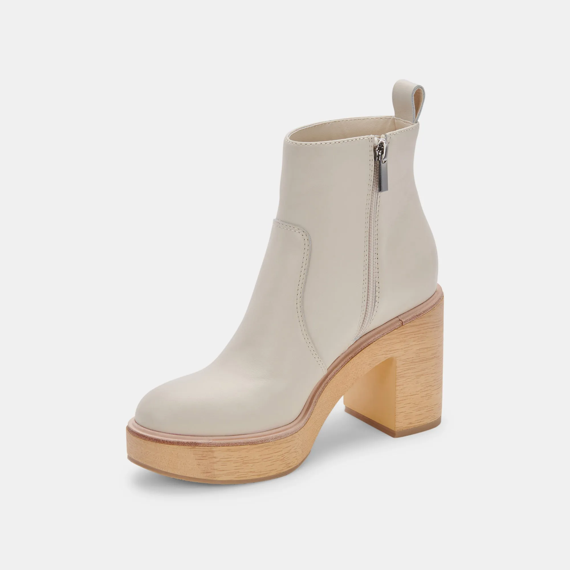 CECILE BOOTS IVORY LEATHER