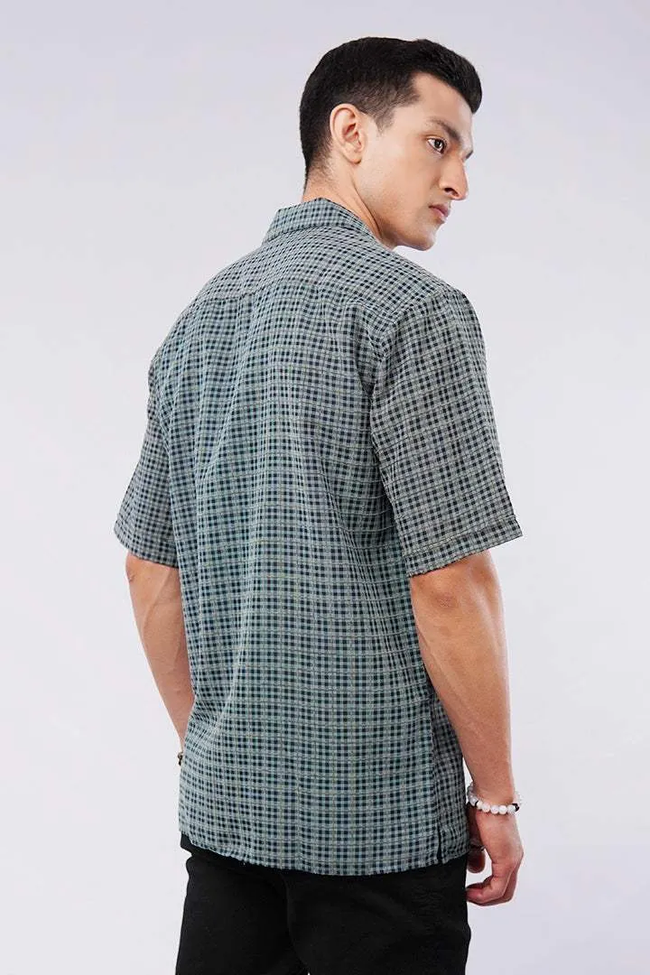 Check Cuban Shirt - Sage & Black