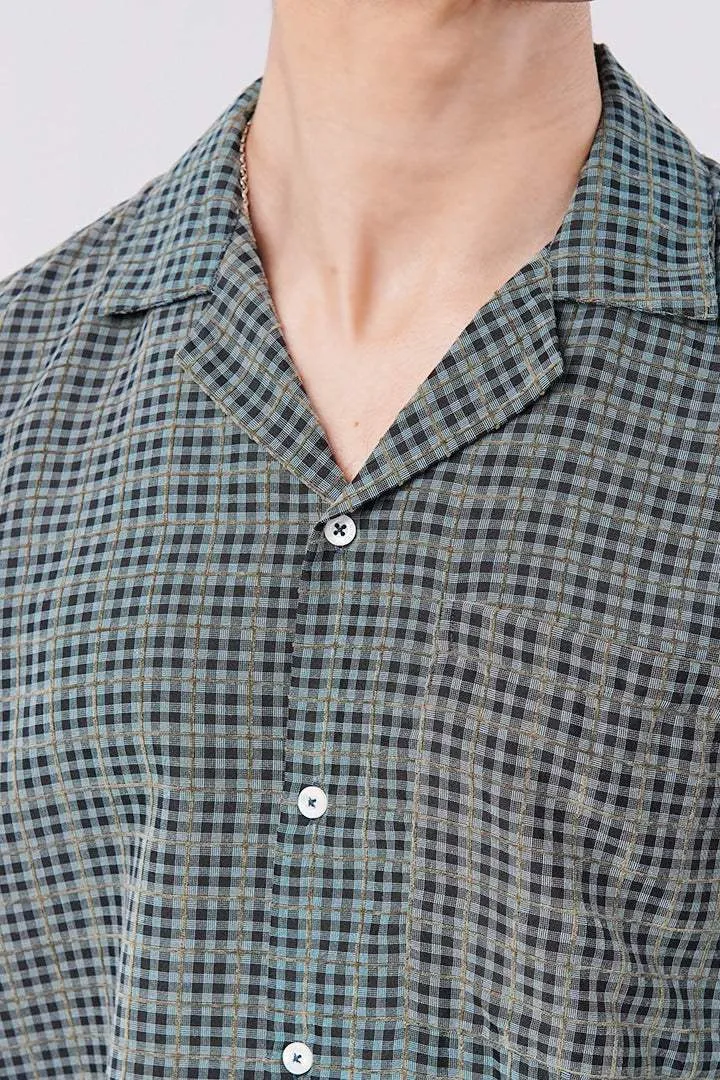 Check Cuban Shirt - Sage & Black