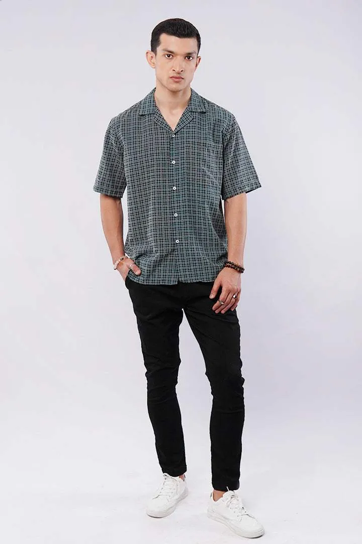 Check Cuban Shirt - Sage & Black