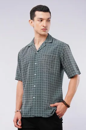 Check Cuban Shirt - Sage & Black