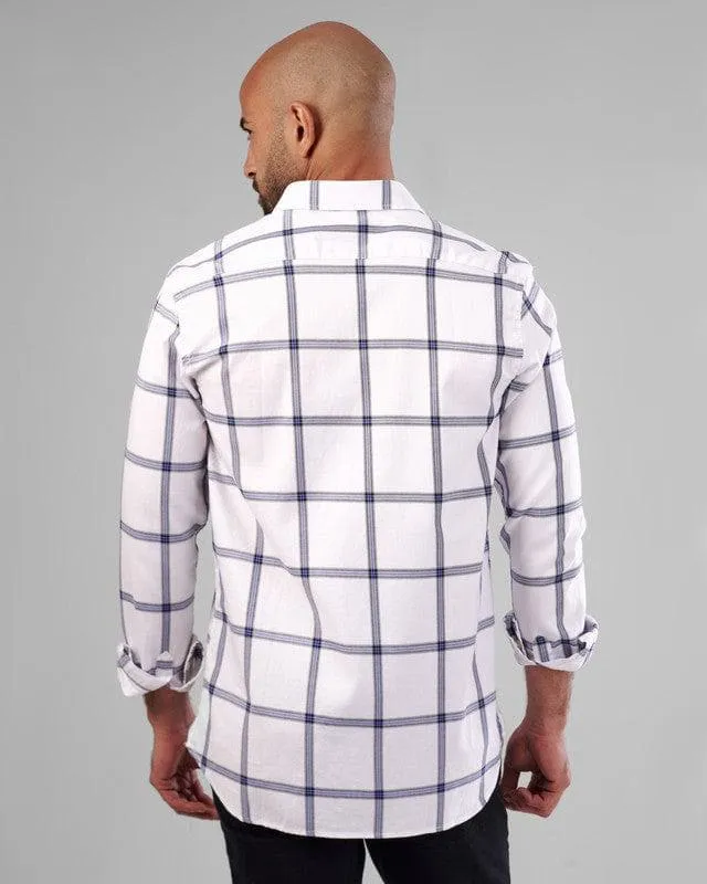 CHECKERED SHIRT  - BLUE*WHITE