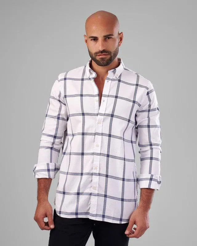 CHECKERED SHIRT  - BLUE*WHITE