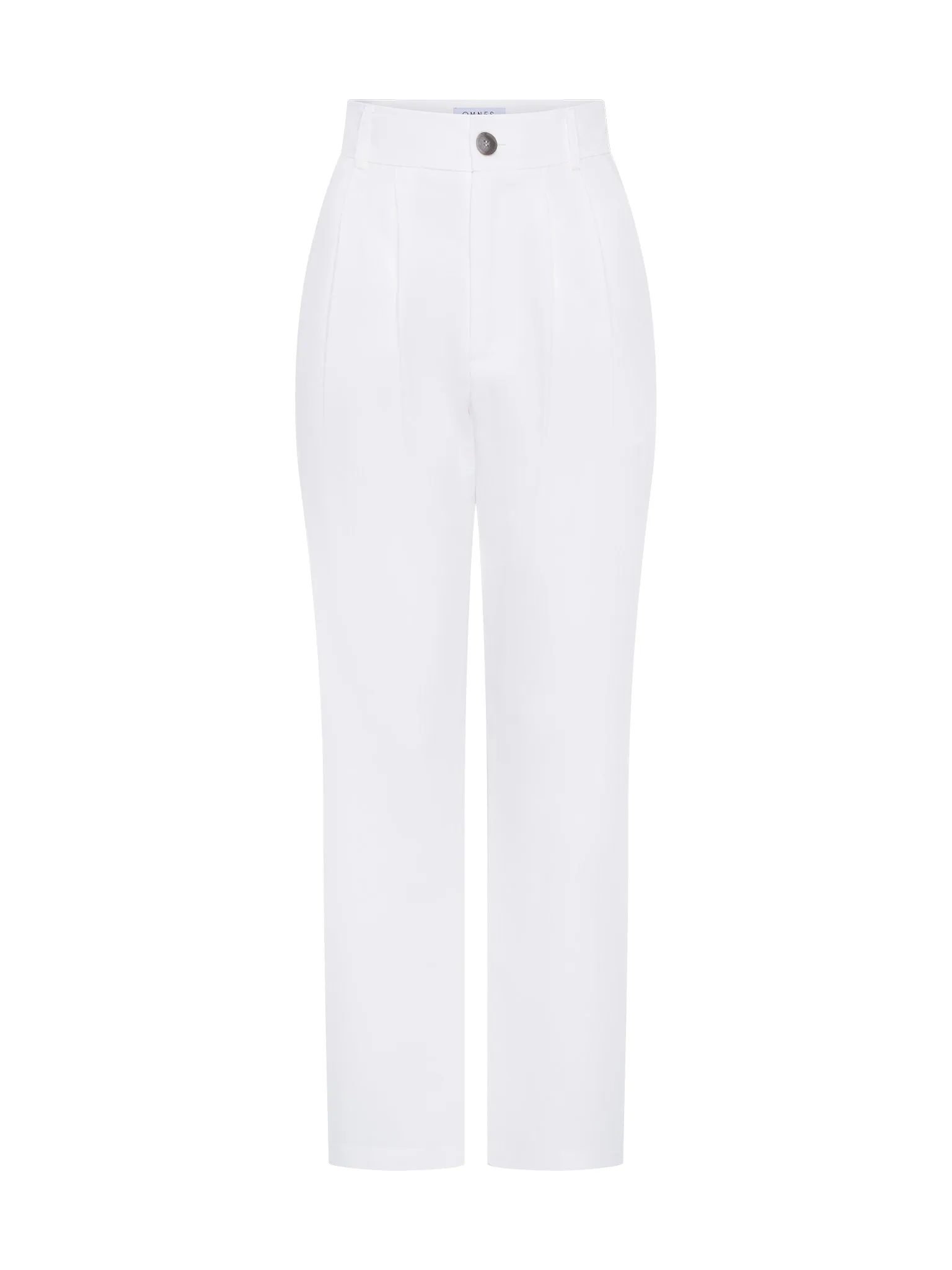 Cinnamon Relaxed Trousers in White Cotton/Tencel