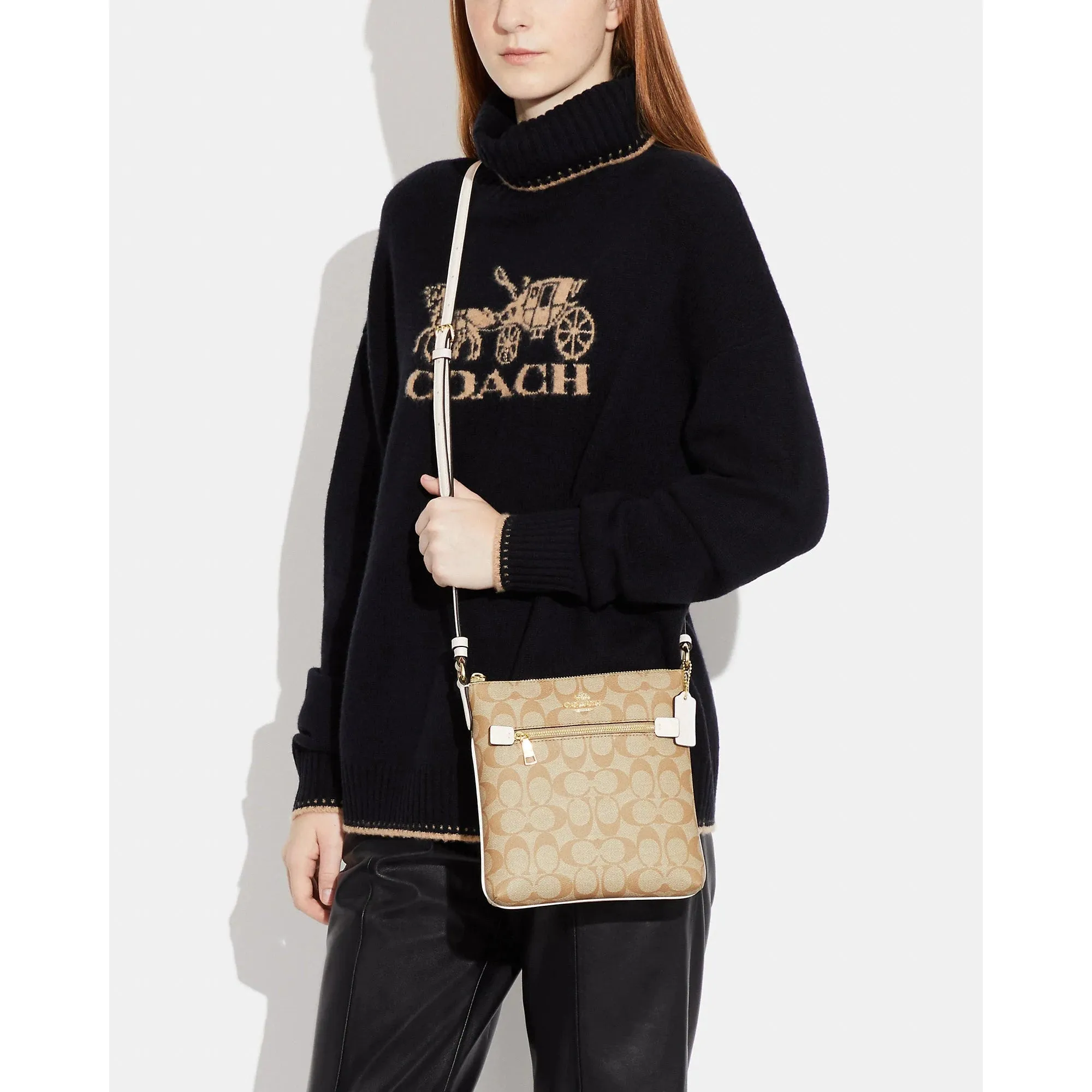 Coach Mini Rowan File Bag In Signature Canvas