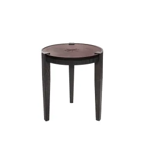 Coffee Table Rotondo Cuoio Brown