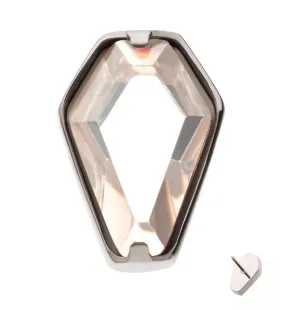 Coffin Clear CZ Titanium Threadless Top