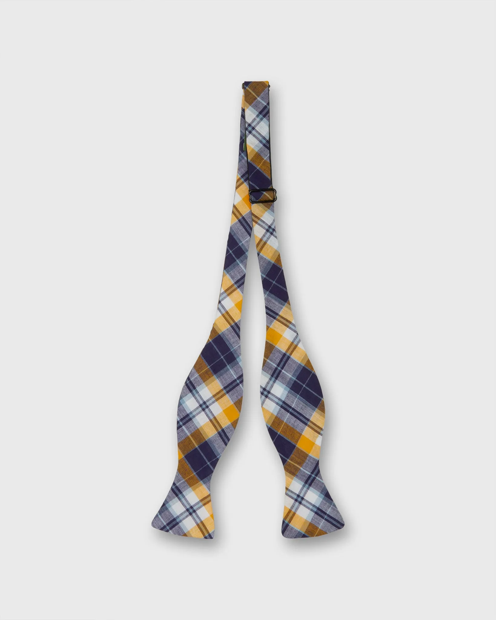 Cotton Bow Tie in Navy/Gold Madras