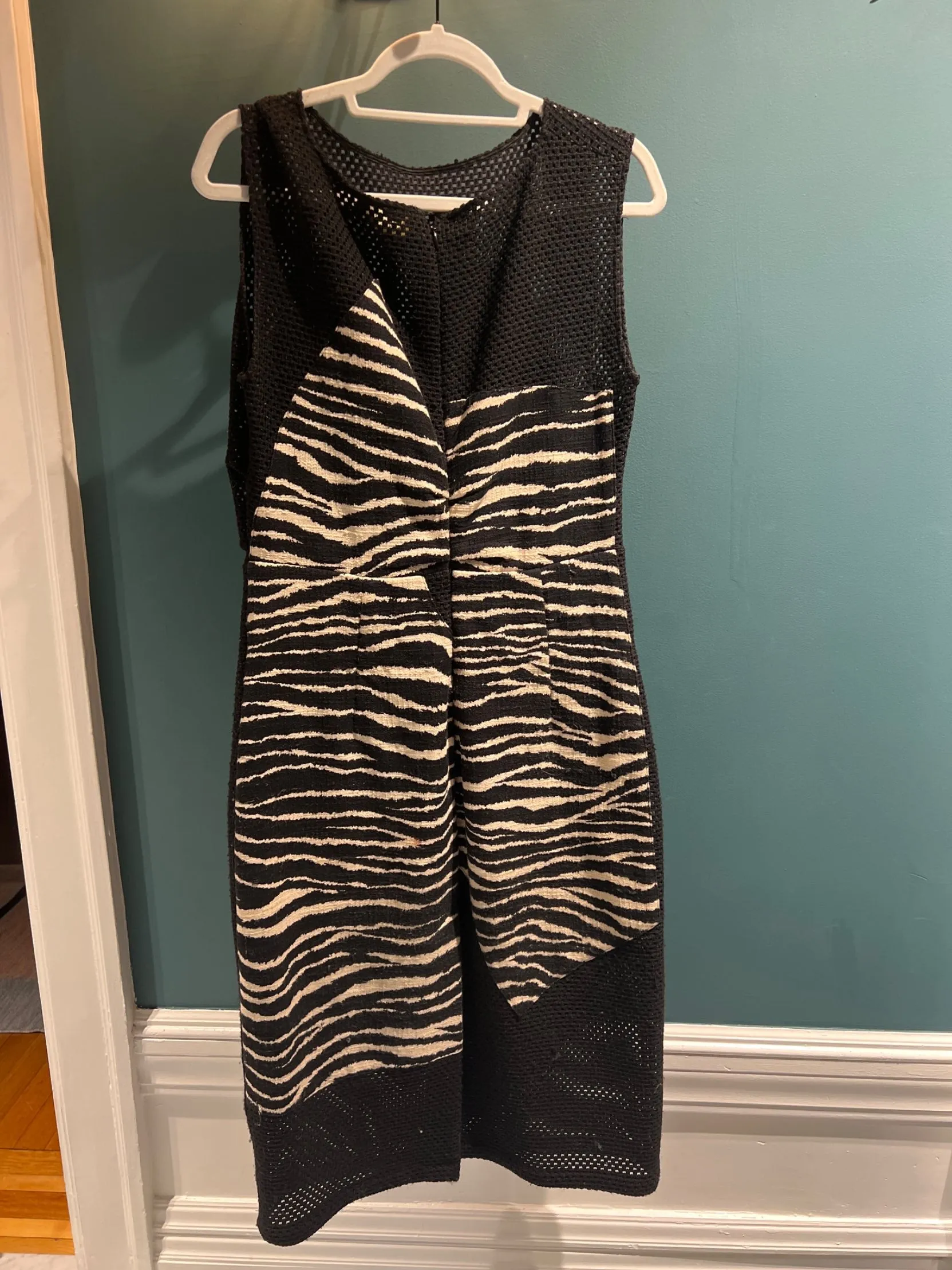 Cotton Rayon Zebra and Black net dress