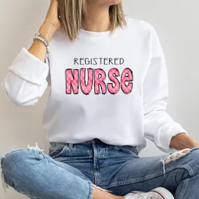 Crewneck Sweatshirt |  Pink Doodle Registered Nurse