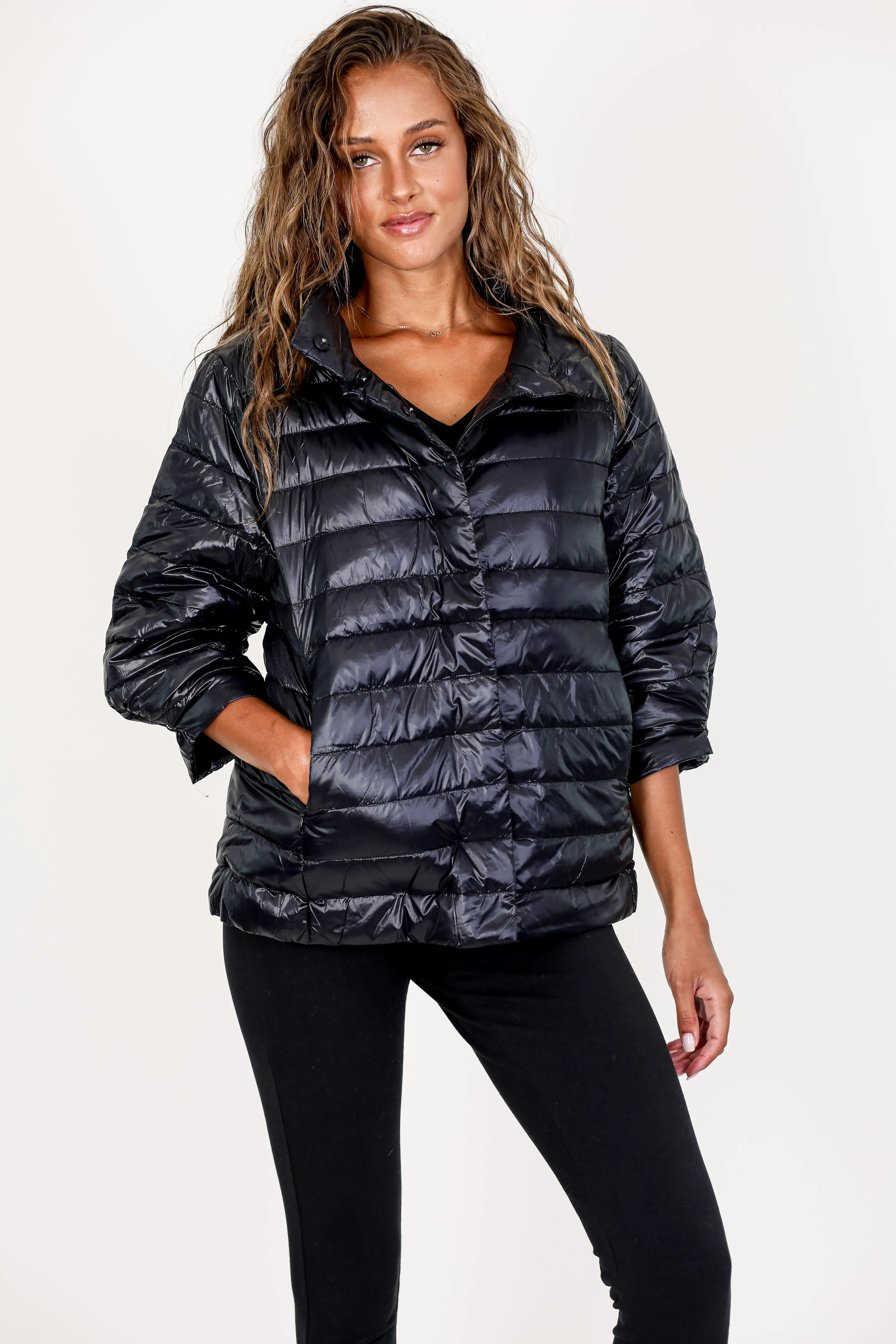 Crop Sleeve Puffer Jacket