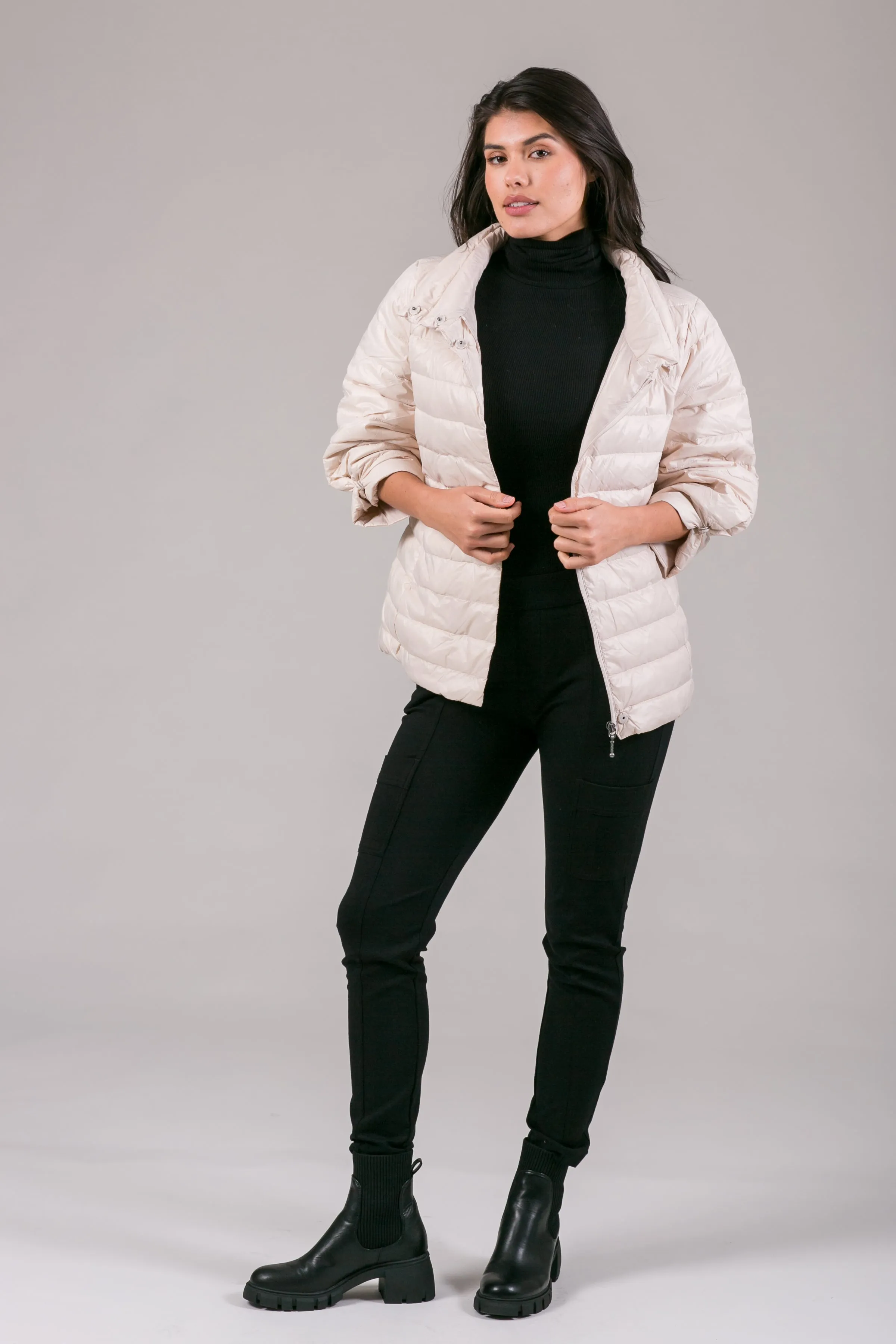 Crop Sleeve Puffer Jacket