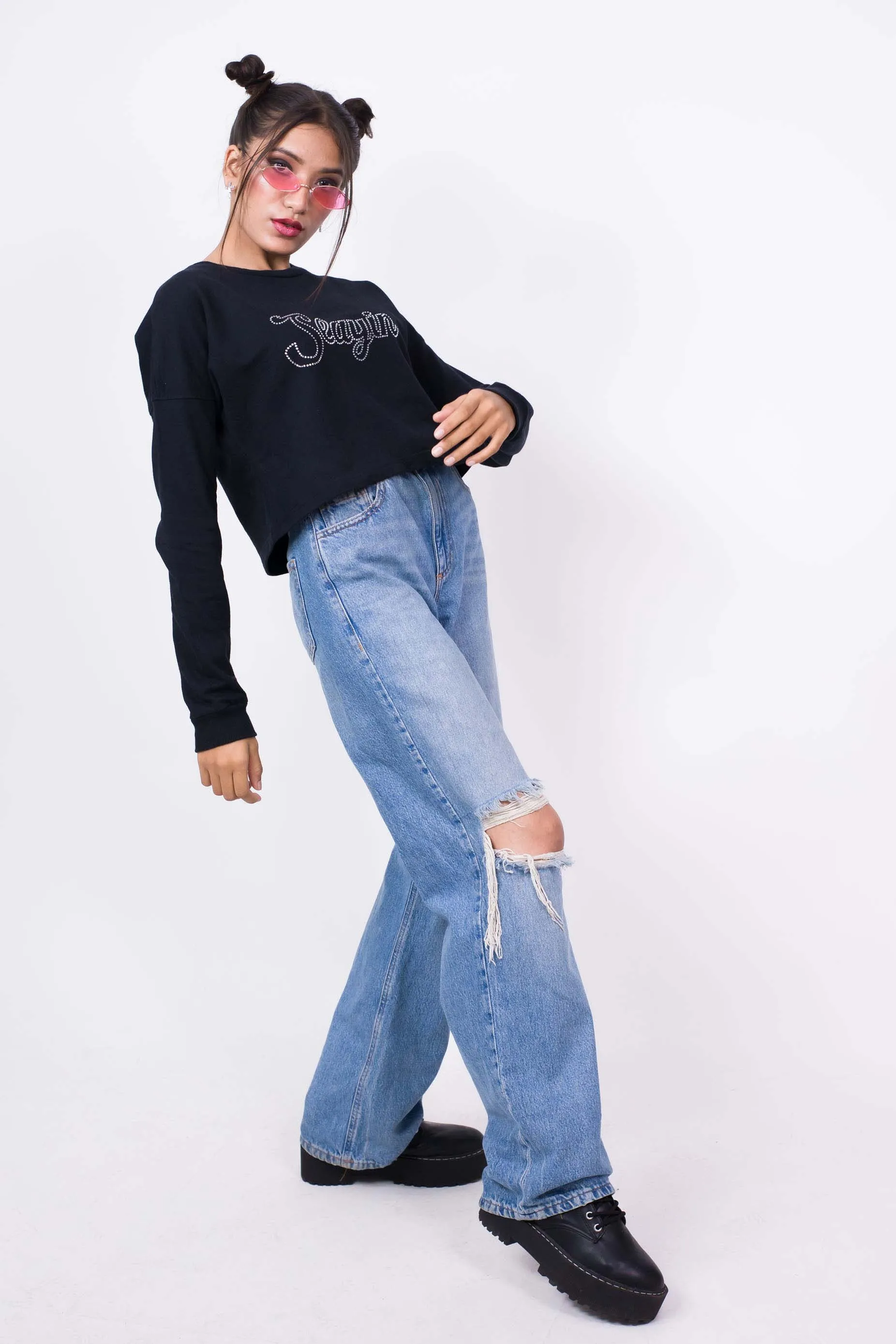 Crop Sweatshirt Black