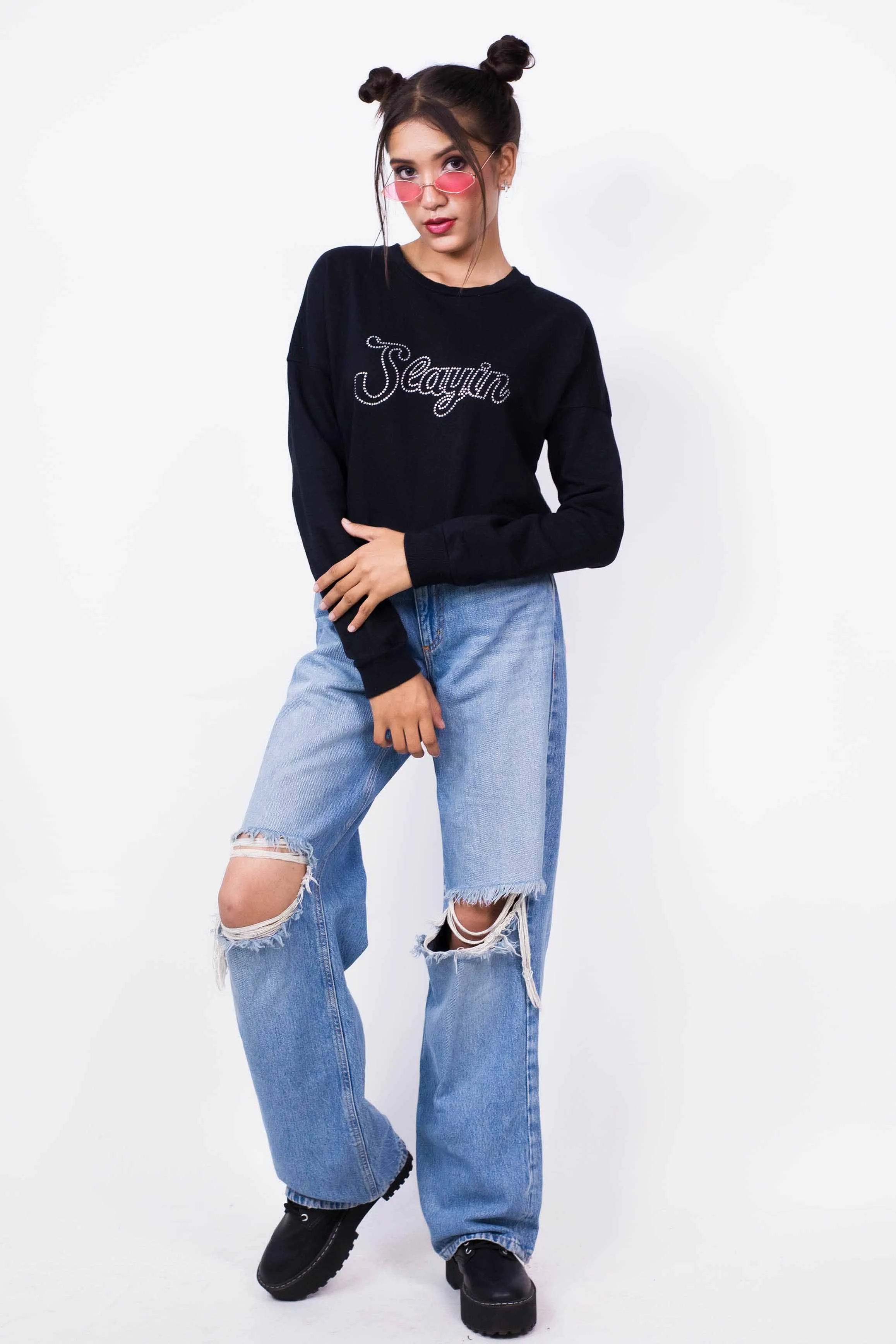 Crop Sweatshirt Black