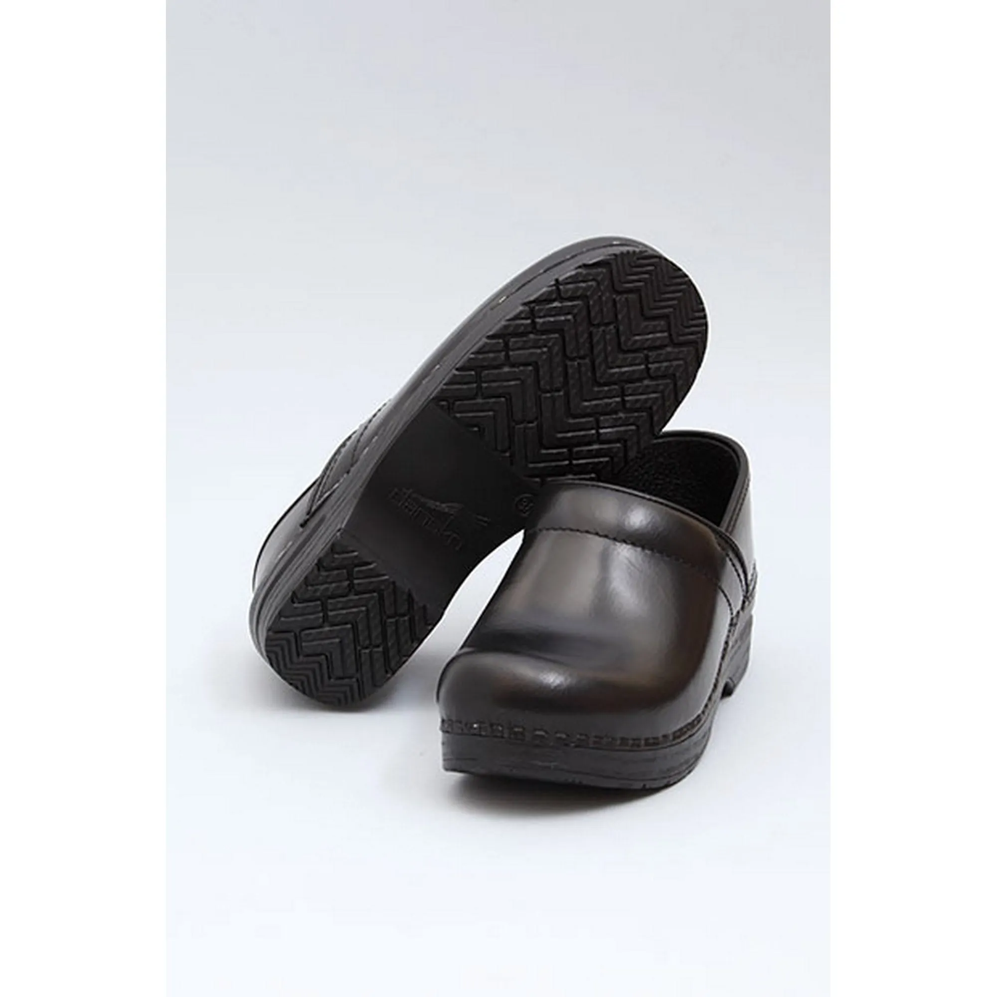 DANSKO Men's WIDE Professional Black Cabrio Leather Clogs