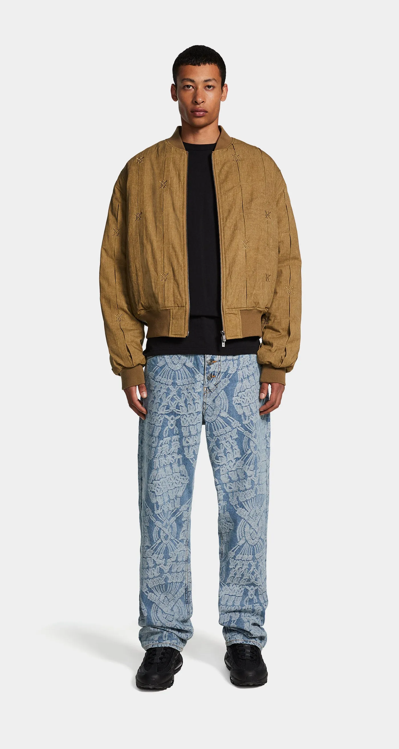 Dark Beige Rasal Bomber Jacket