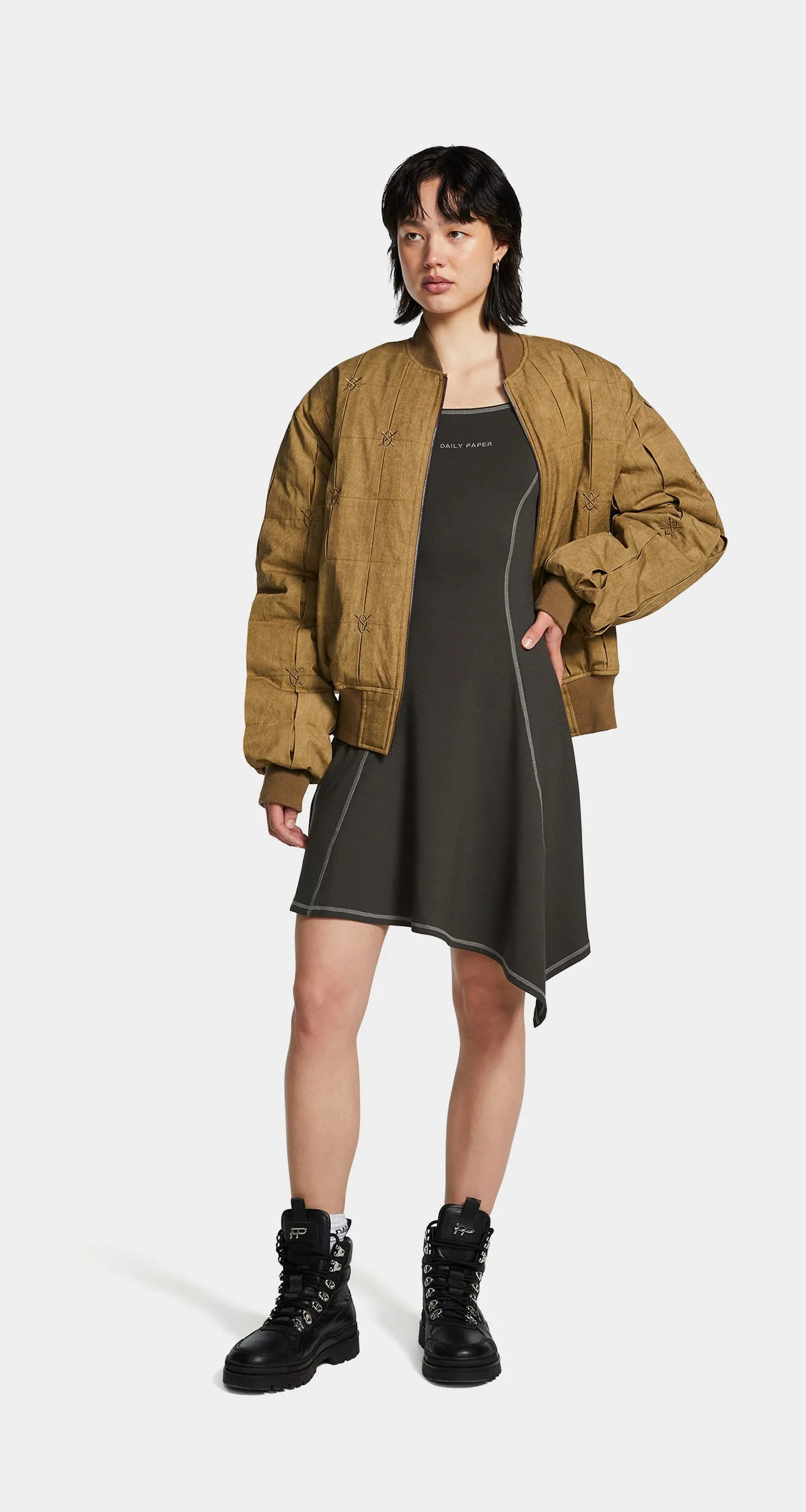 Dark Beige Rasal Bomber Jacket