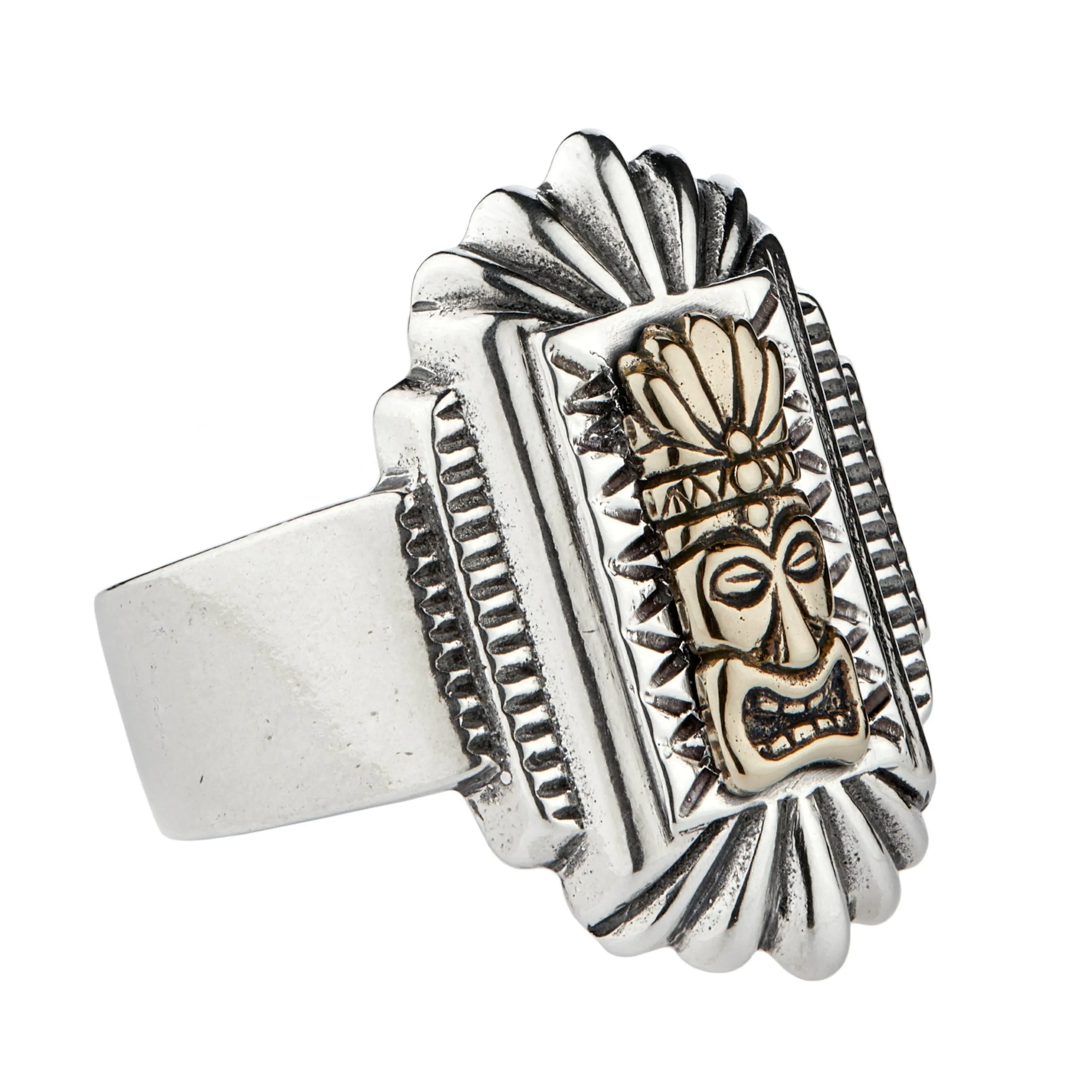 Deco Tiki Mask Ring